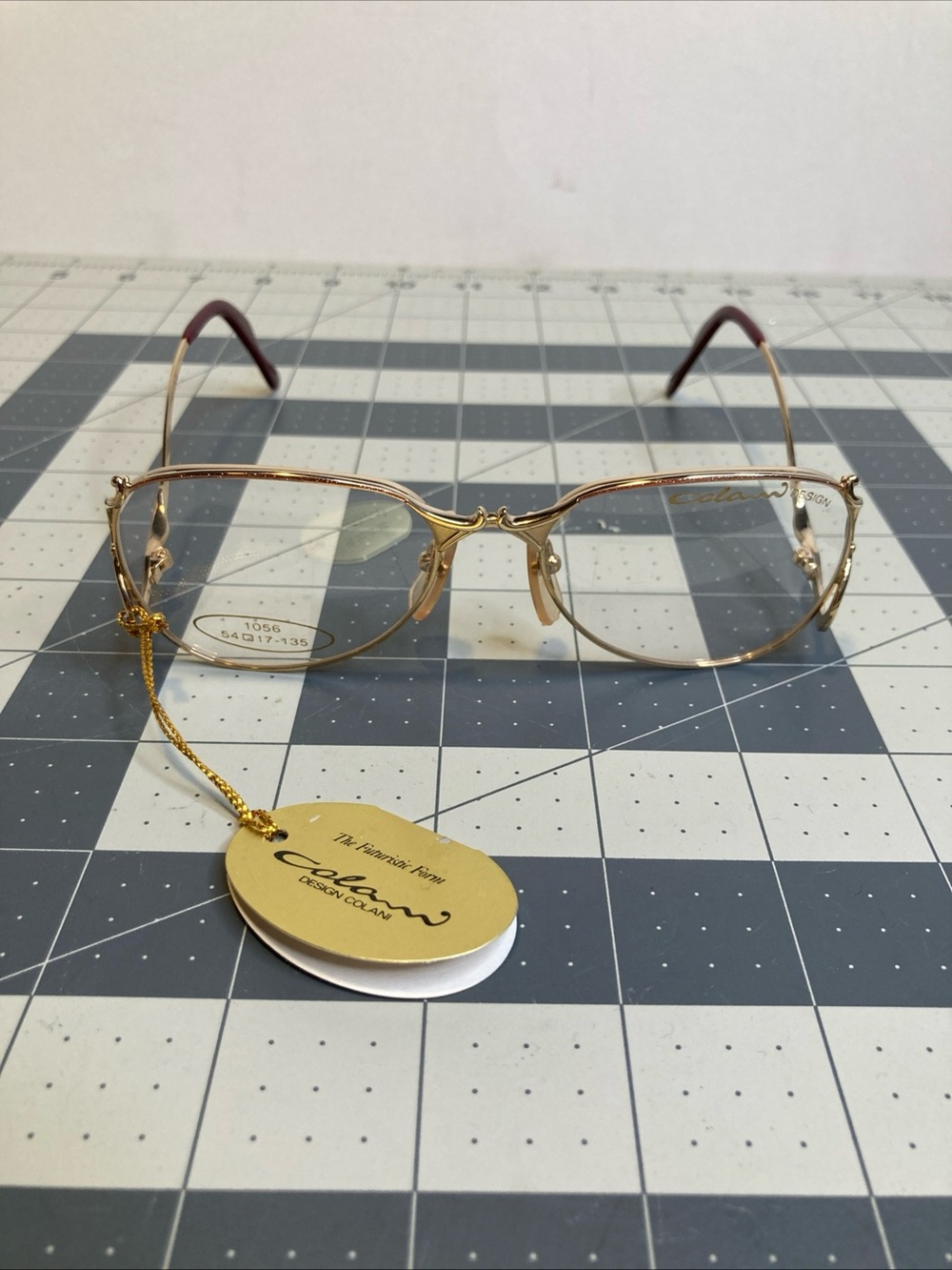 Vintage Colani Eyeglasses 1056 Gold Burgundy 54-17-135 Made In Japan